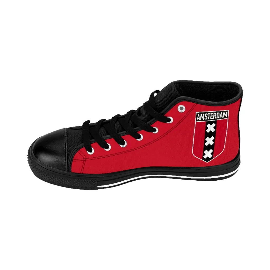 Amsterdam Flag - Red Light District | Techno City High Top Canvas Sneakers
