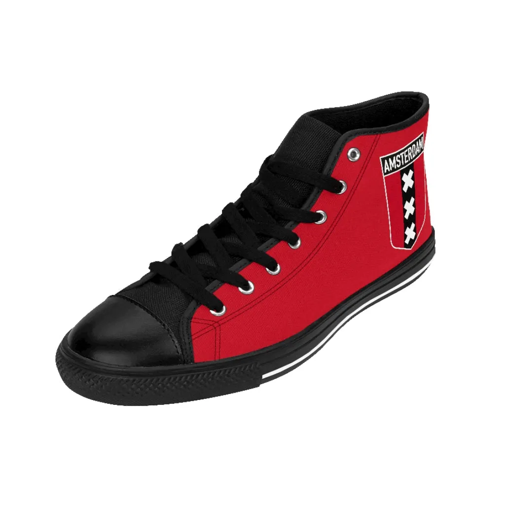 Amsterdam Flag - Red Light District | Techno City High Top Canvas Sneakers