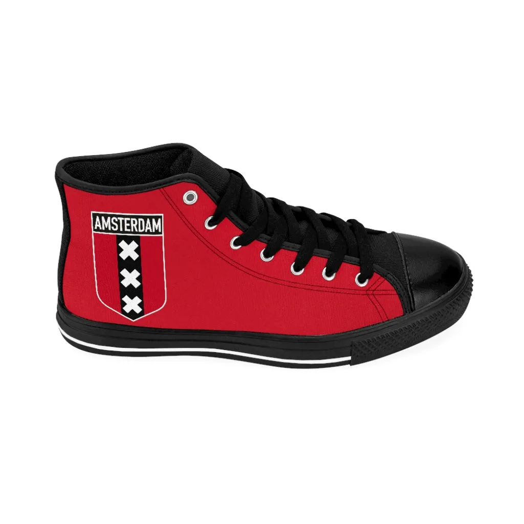 Amsterdam Flag - Red Light District | Techno City High Top Canvas Sneakers