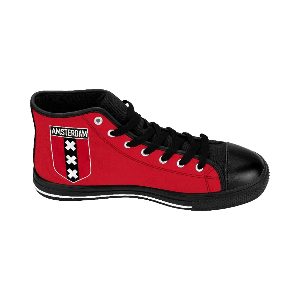 Amsterdam Flag - Red Light District | Techno City High Top Canvas Sneakers