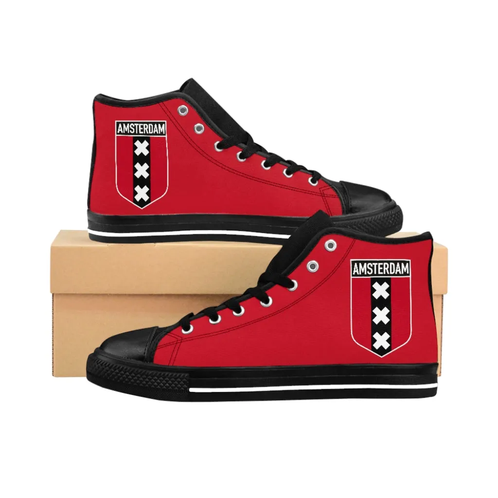 Amsterdam Flag - Red Light District | Techno City High Top Canvas Sneakers