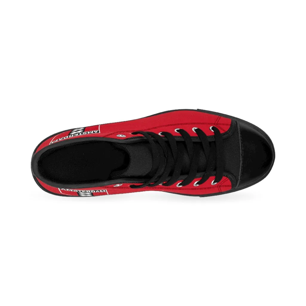 Amsterdam Flag - Red Light District | Techno City High Top Canvas Sneakers