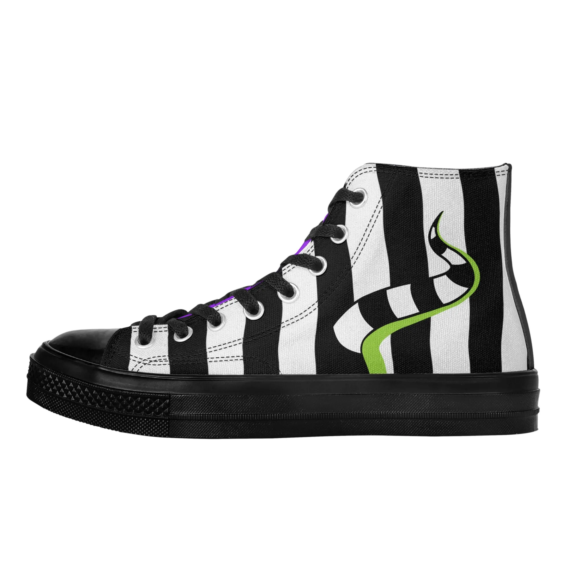 Beetlejuice & Sandworm High Top Canvas Sneakers (Women's sizes)