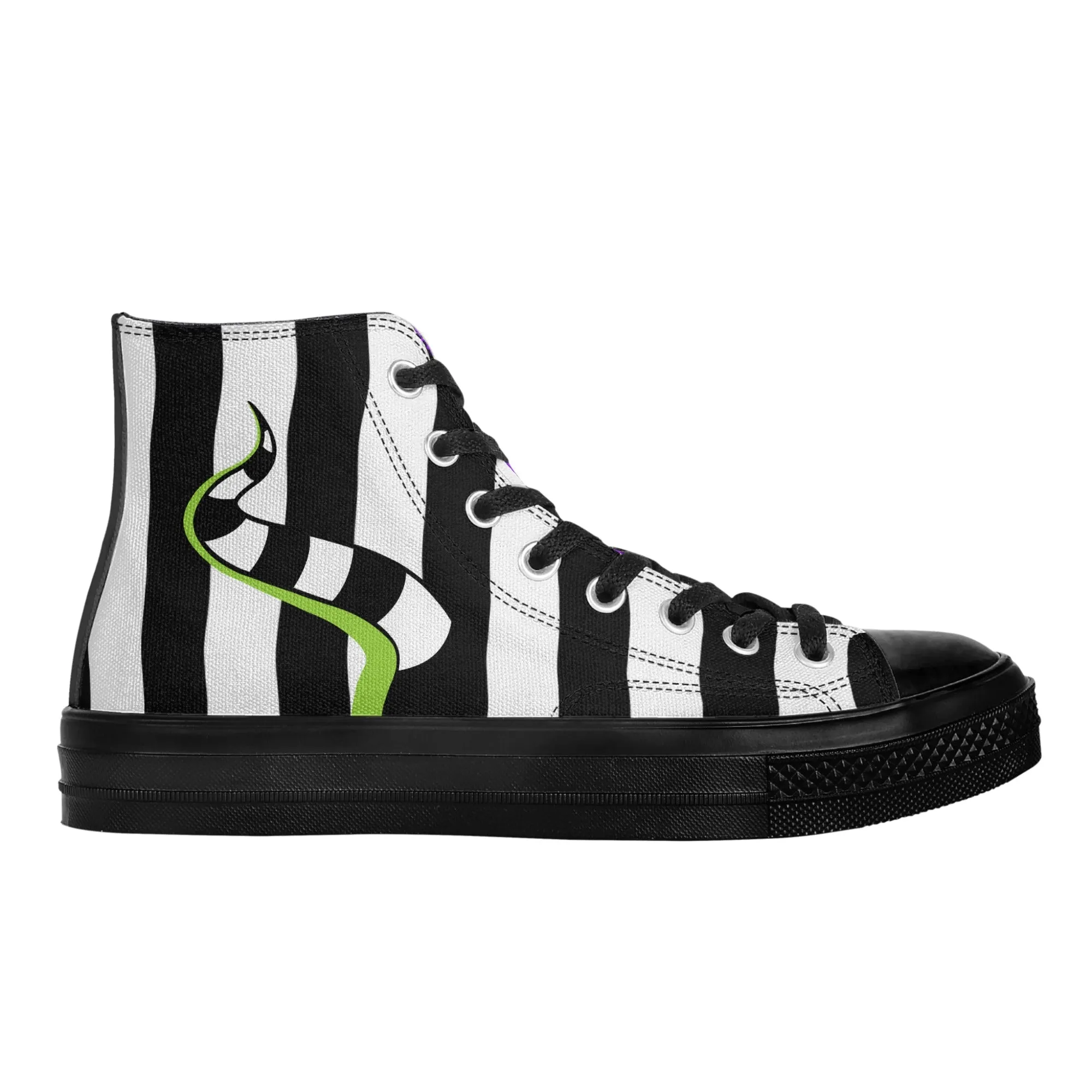 Beetlejuice & Sandworm High Top Canvas Sneakers (Women's sizes)