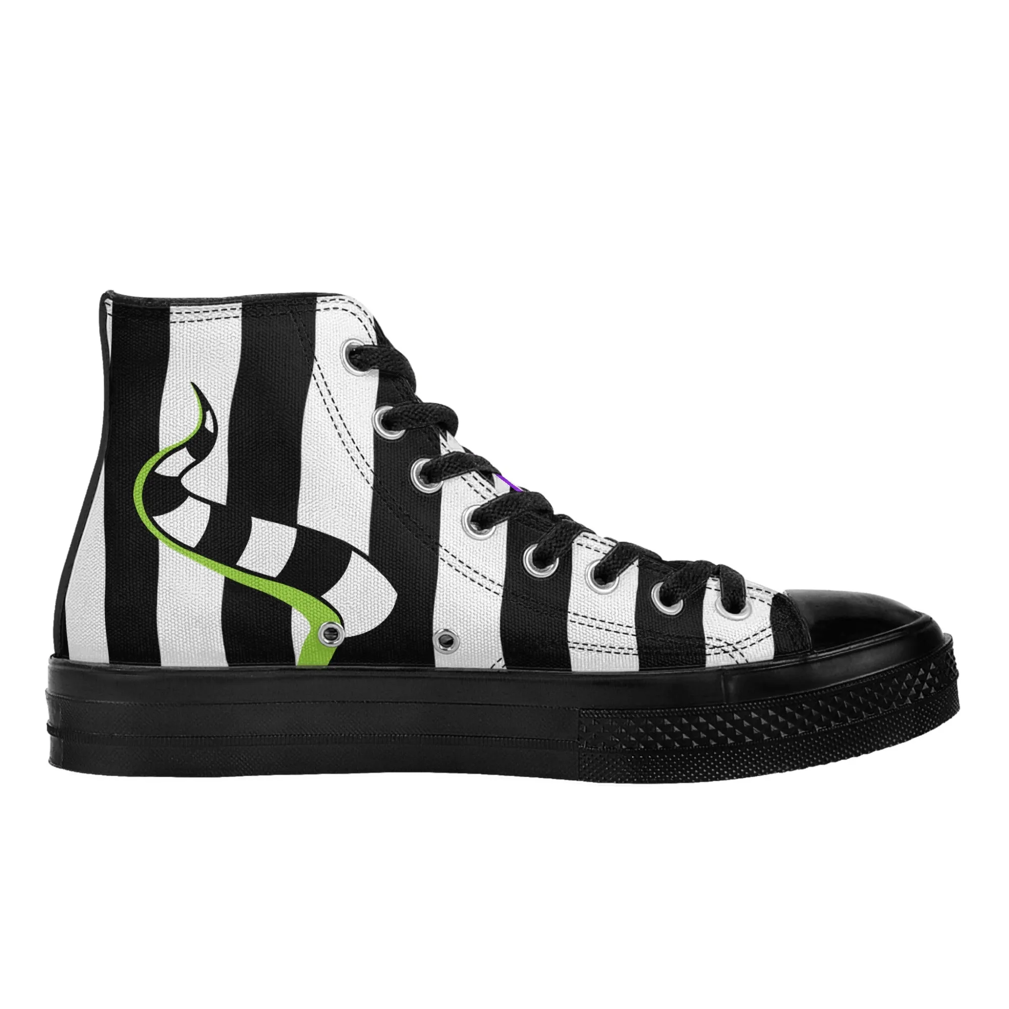 Beetlejuice & Sandworm High Top Canvas Sneakers (Women's sizes)