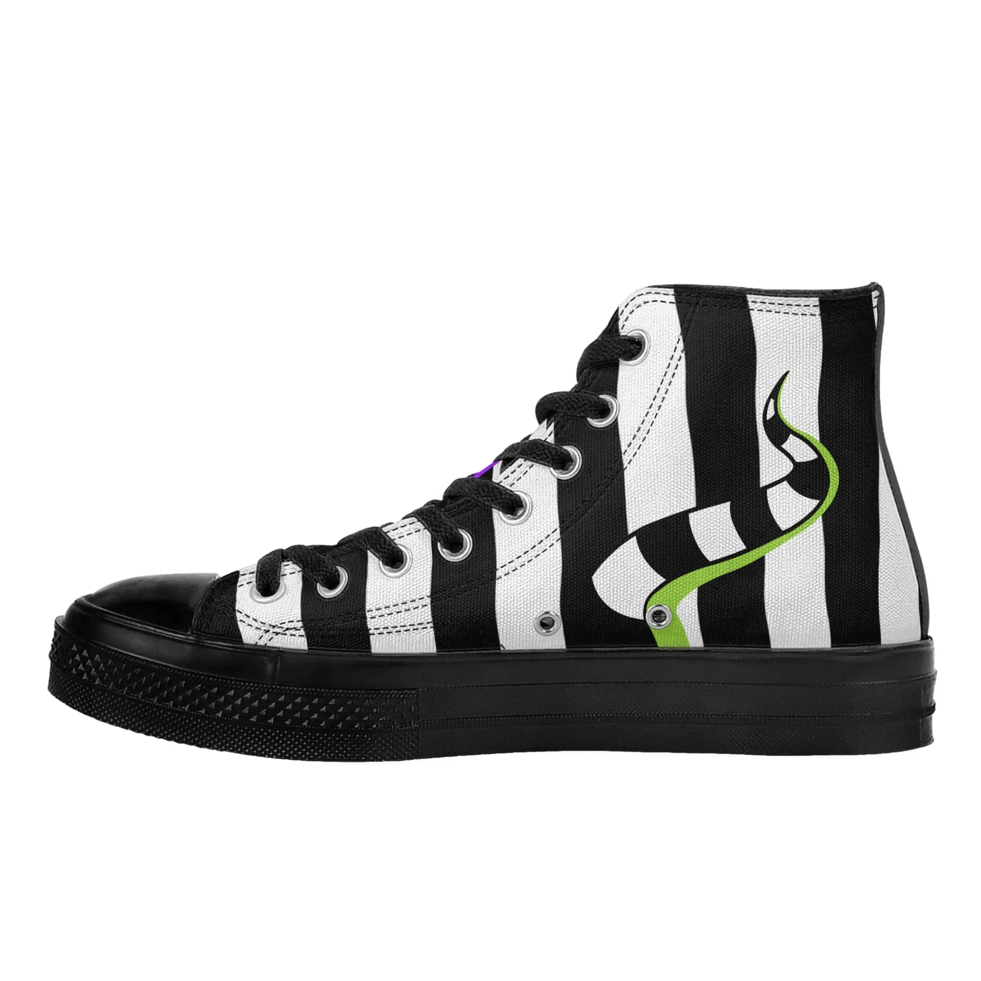 Beetlejuice & Sandworm High Top Canvas Sneakers (Women's sizes)
