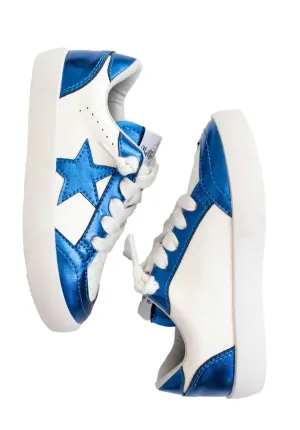 Belle Cher Metallic Royal Blue Star Sneakers Adults