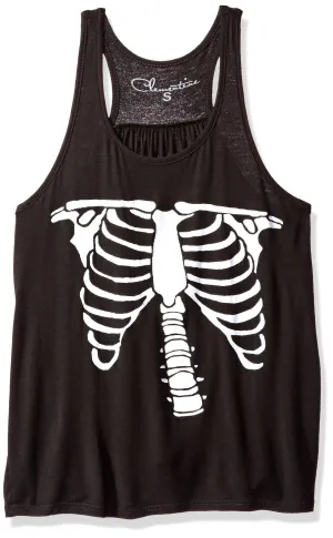 Clementine Women's Petite Plus Bones Graphic Flowy Racerback Tank