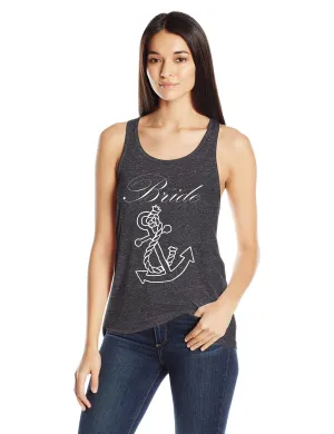 Clementine Women's Petite Plus Bride Anchor Printed Flowy Racerback Tank