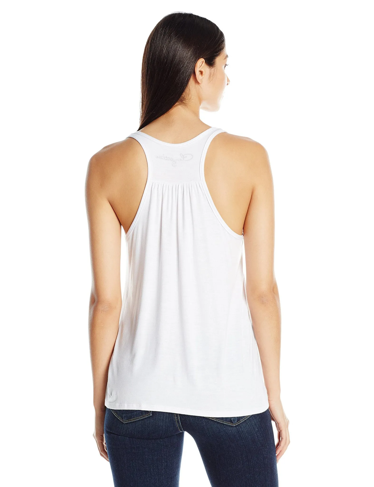 Clementine Women's Petite Plus Bride Anchor Printed Flowy Racerback Tank