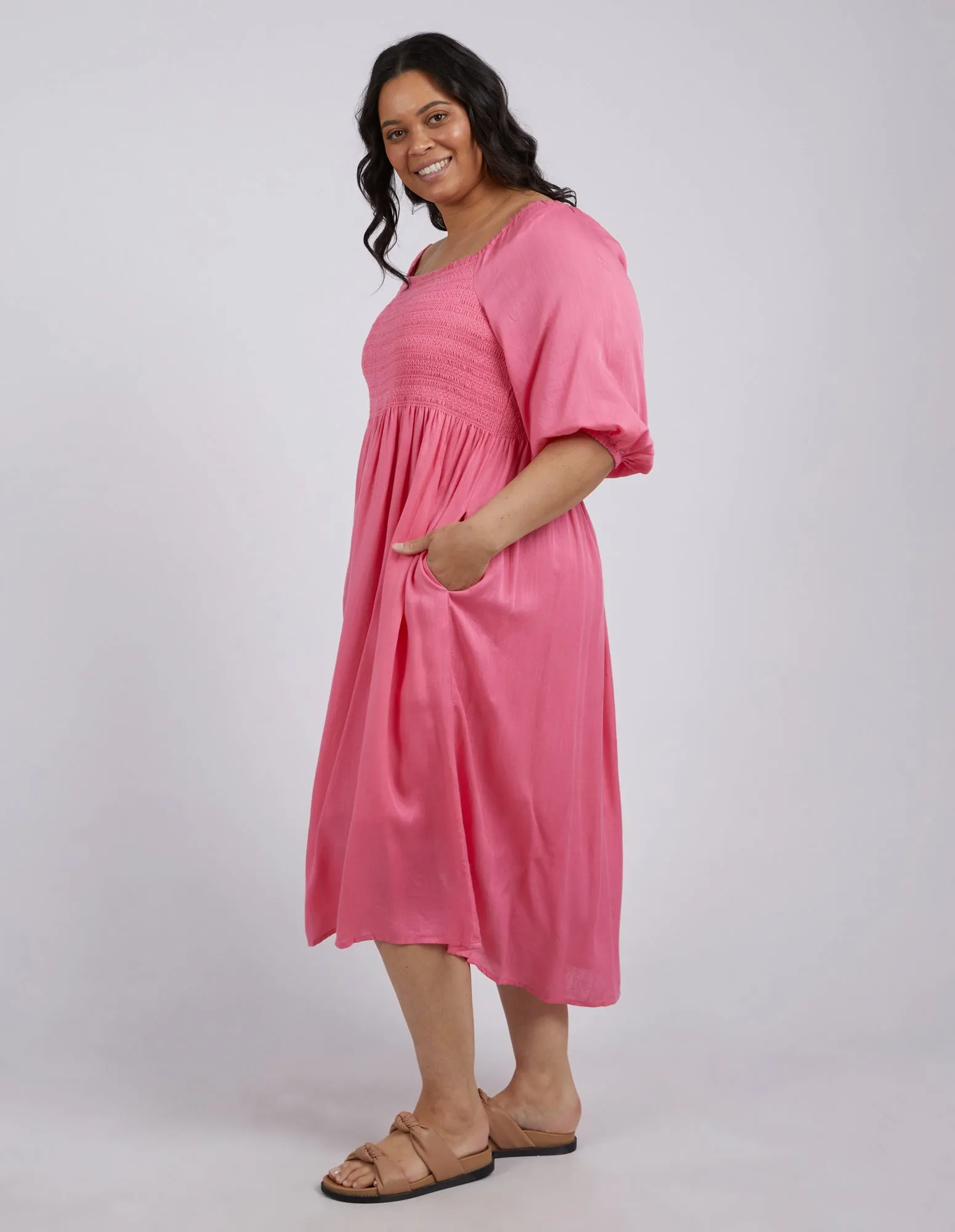 Dusk Midi Dress - Pink Lemonade