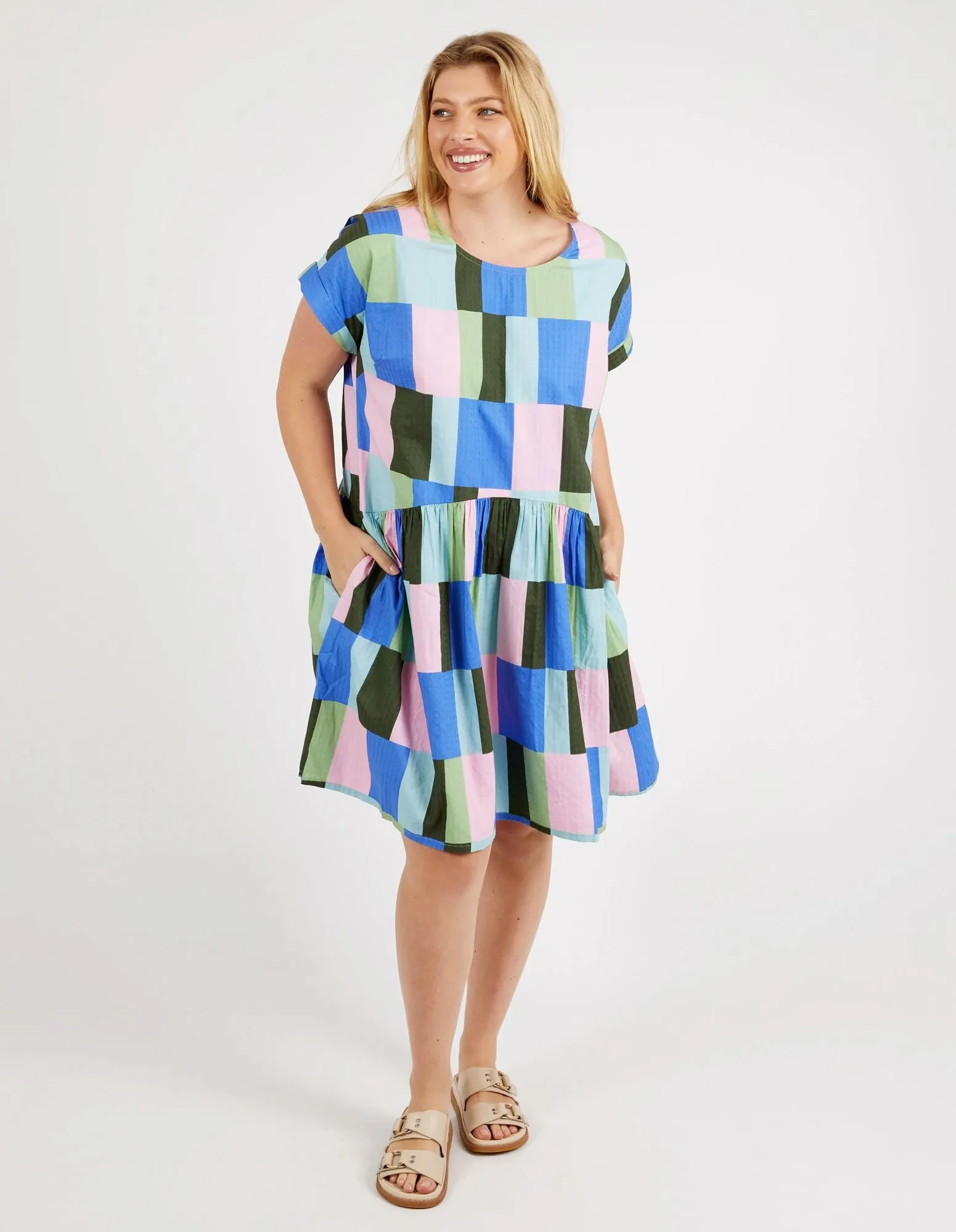 Odyssey Dress - Blue / Green Print