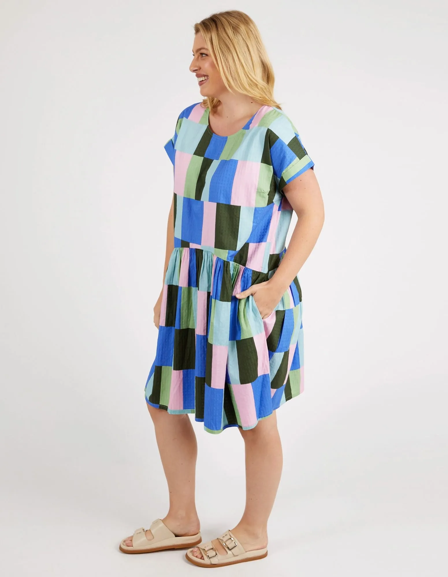 Odyssey Dress - Blue / Green Print