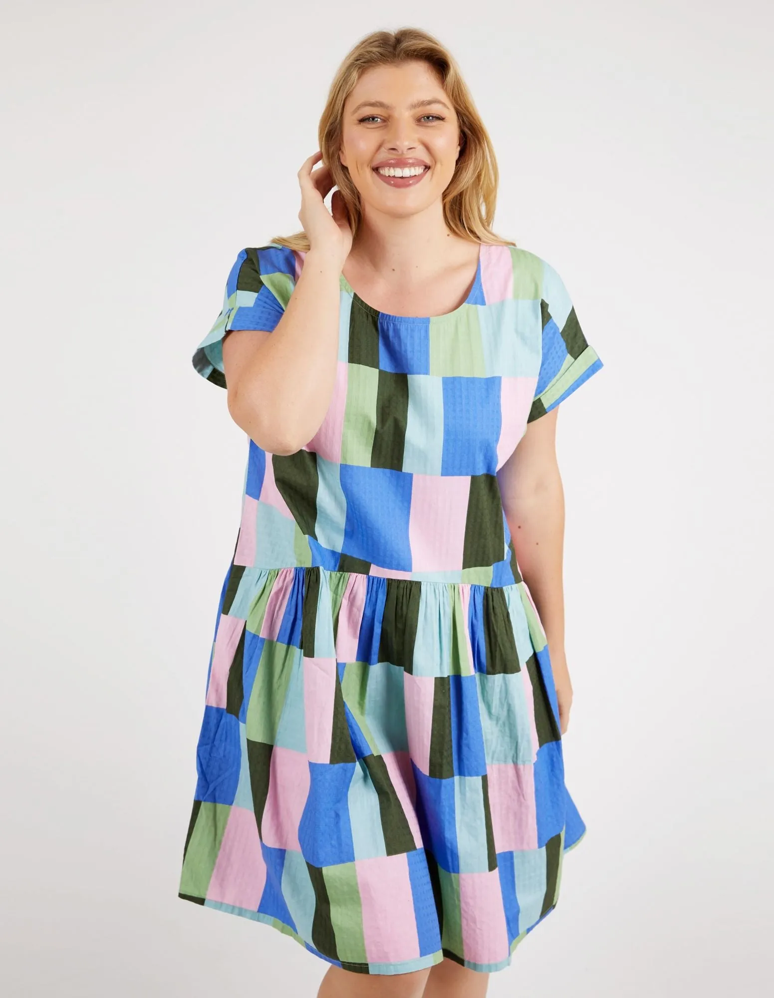 Odyssey Dress - Blue / Green Print