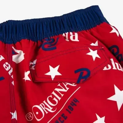 Pabst Blue Ribbon Men's Board Shorts Swim Shorts Trunk Swimwear UPF 50 