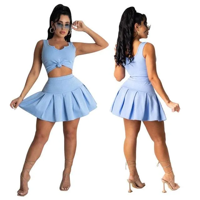 Retro Tennis Skirt Vibe Set