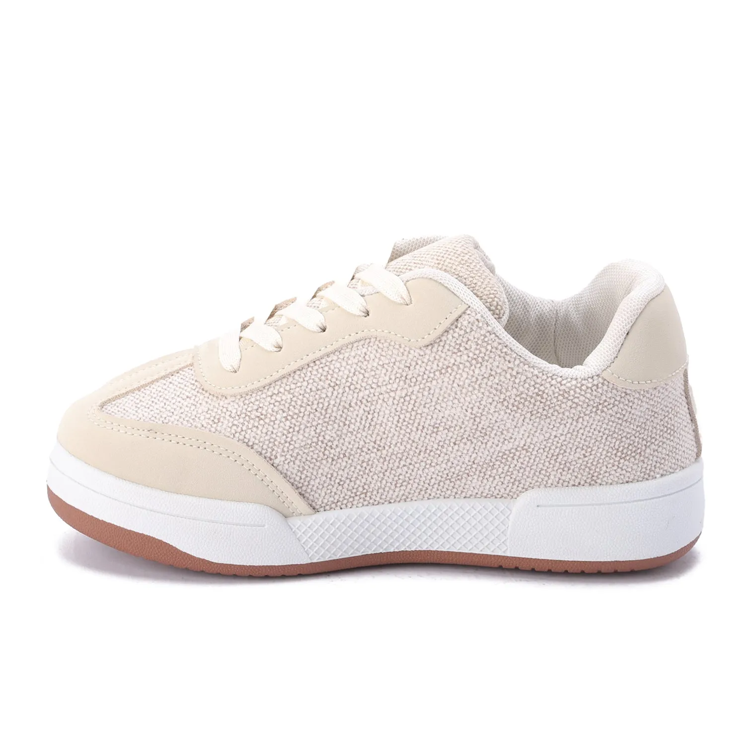 Striped Sidewall Sneaker - Beige