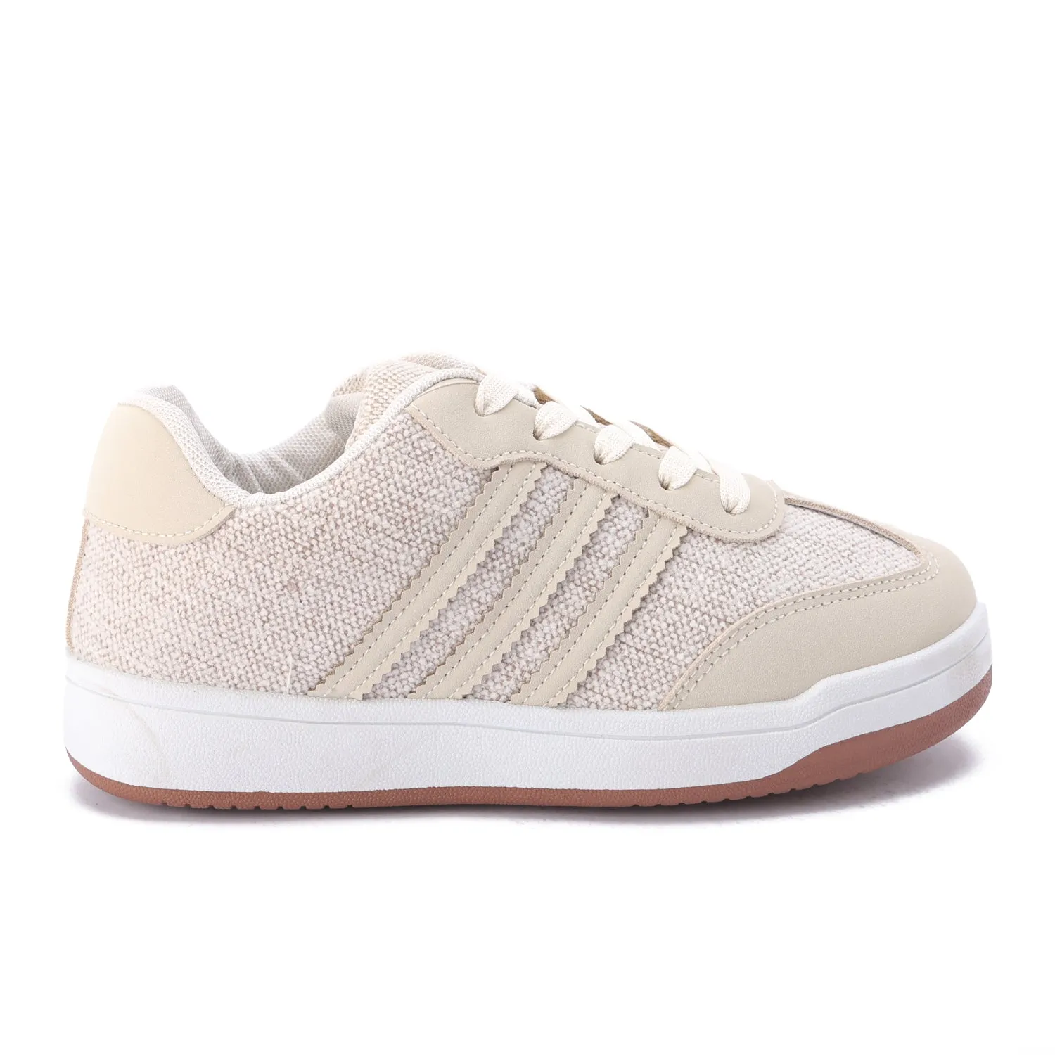 Striped Sidewall Sneaker - Beige