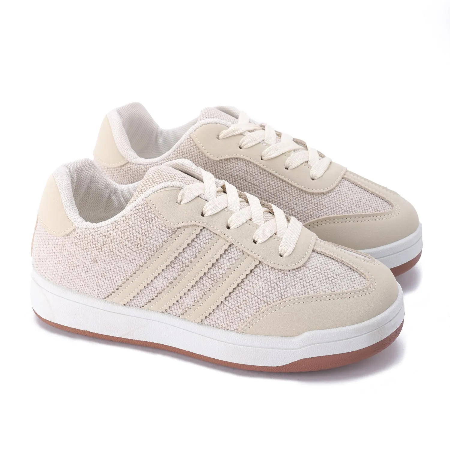 Striped Sidewall Sneaker - Beige