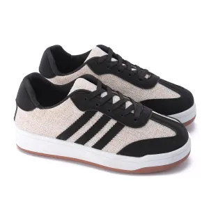 Striped Sidewall Sneaker - Black
