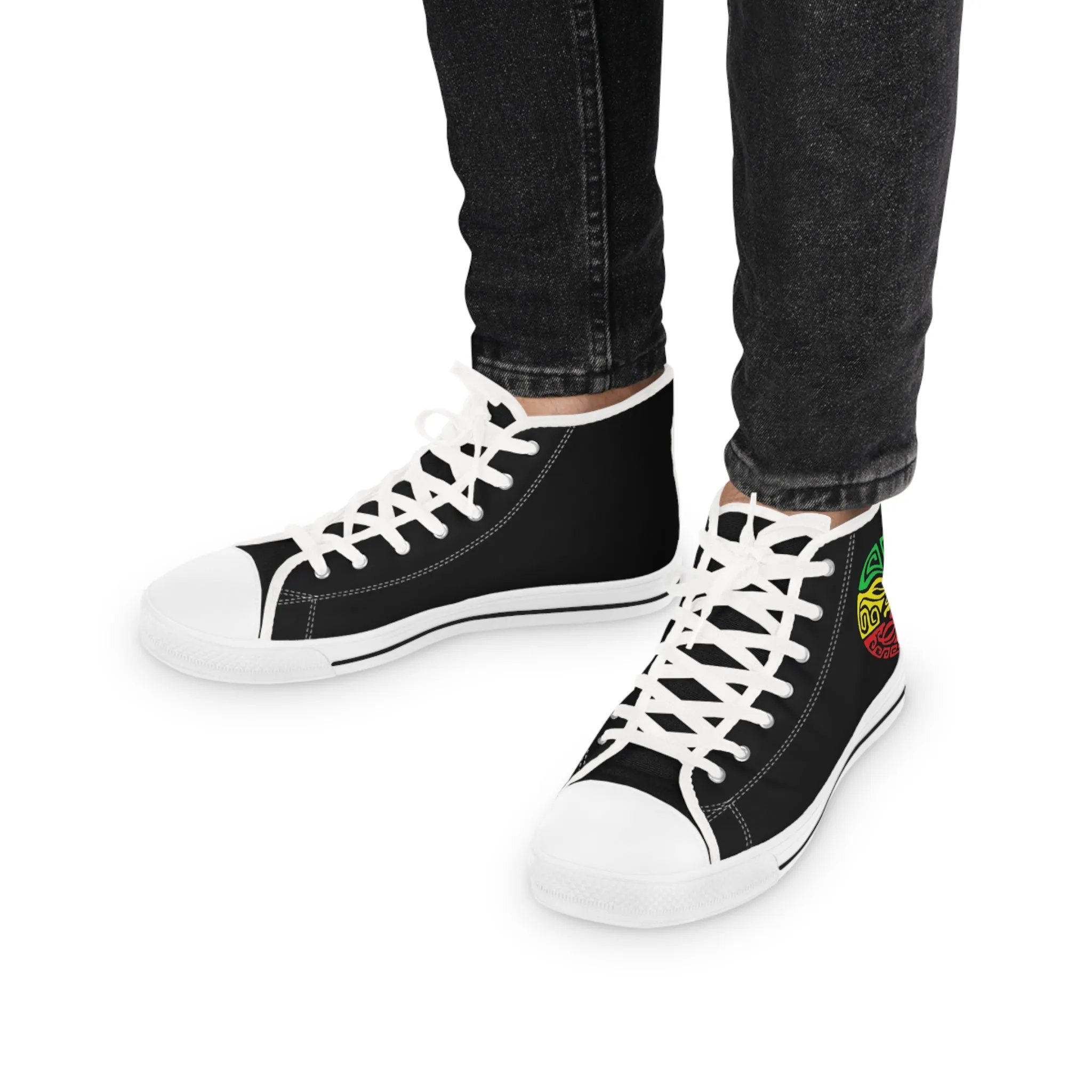 Tribal Reggae Men's High Top Sneakers