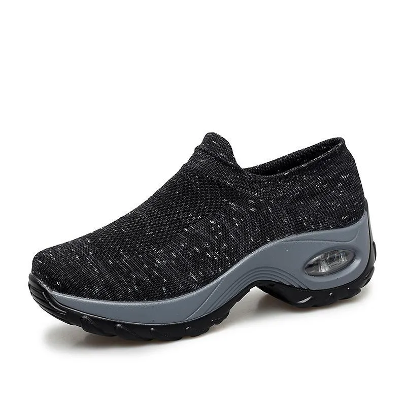 Women's Summer Slip-On Air-Permeable Hollow Mesh Fabric Casual Sneakers