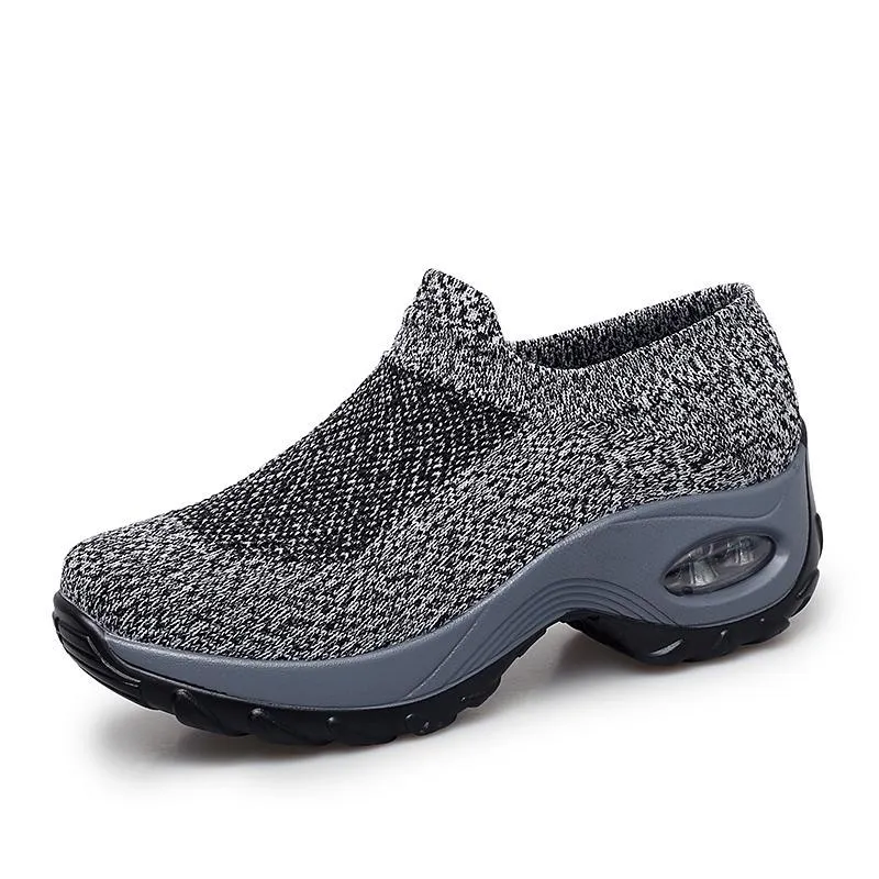 Women's Summer Slip-On Air-Permeable Hollow Mesh Fabric Casual Sneakers