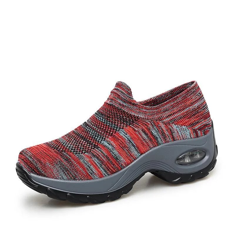 Women's Summer Slip-On Air-Permeable Hollow Mesh Fabric Casual Sneakers