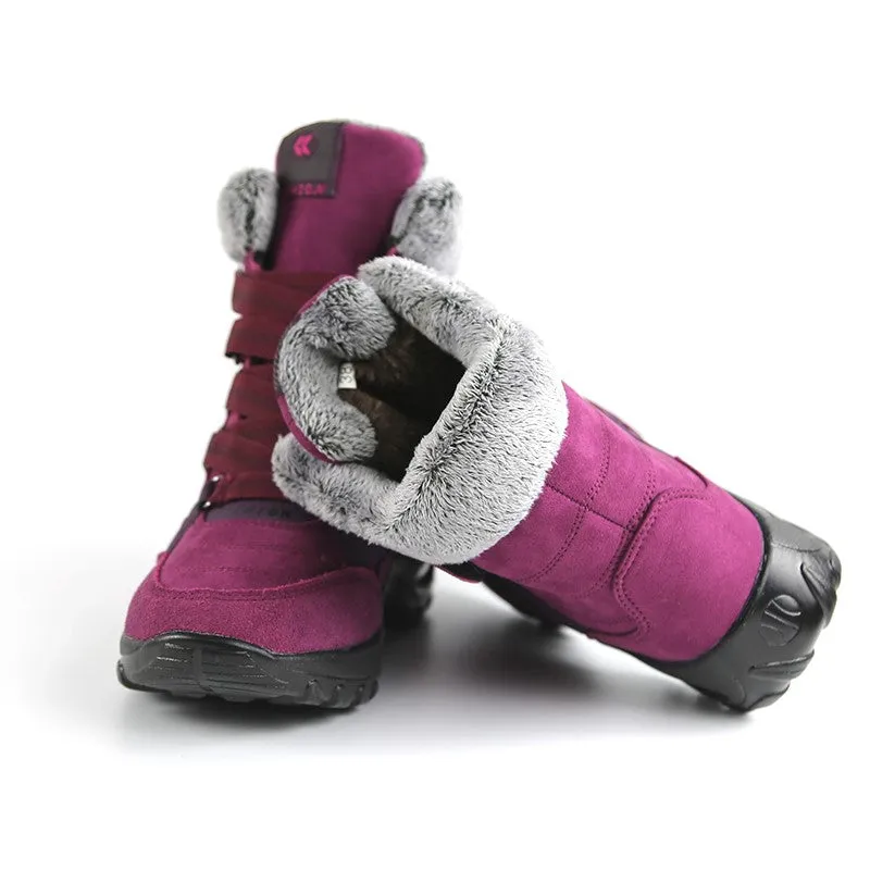 Women's thermal winter plush anti-skid suede boots